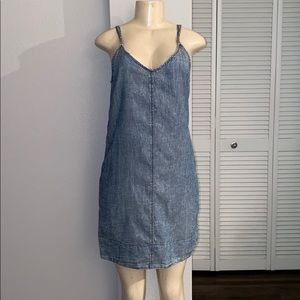 New girls jean print dress. York street.